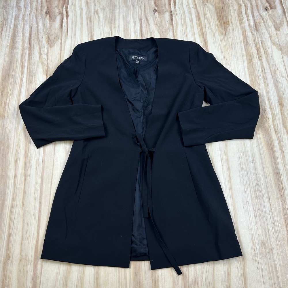 EMANUEL UNGARO BBlazer Jacket Black Tie Wasit Cute‎ Size 4/38
